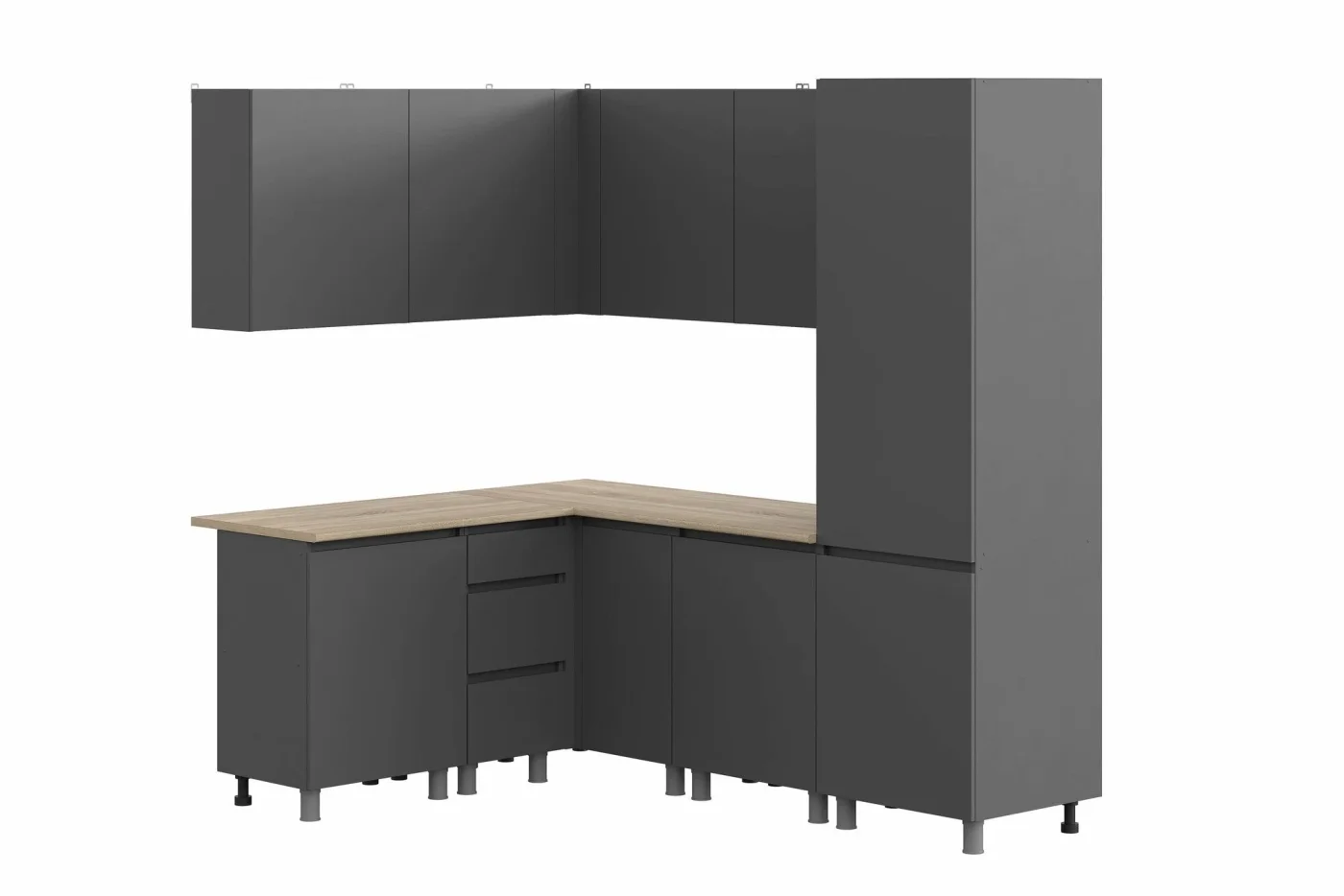 ARNIKA Кухонный гарнитур угловой "Довер" со столешницей, графит